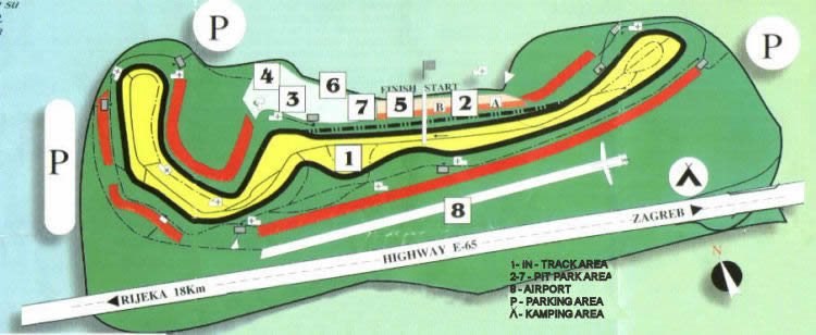 Layout of Rijeka - Grobnik racing track