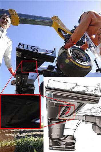 Mercedes air path front wing
