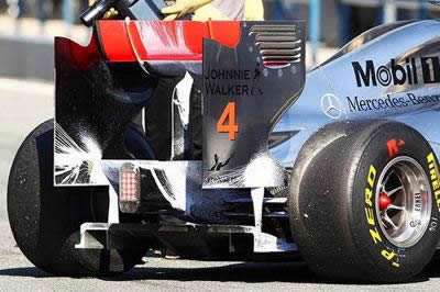 McLaren using Flow-Viz paint at preseason testing at Jerez 2011