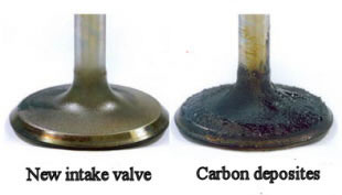 Carbon deposites on intake valve