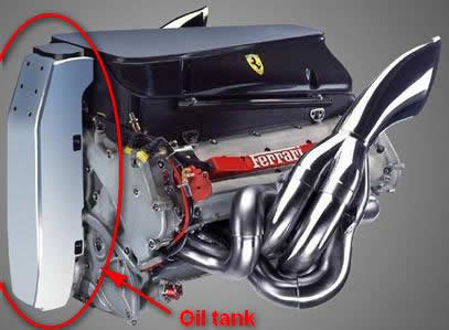 Ferrari 2002 engine with lub oil tank