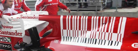 Shark fin on Ferrari Formula 1 car