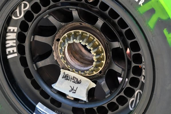 Nut on wheel in Formula 1