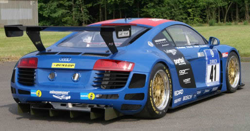 Rear diffuser on Audi R8 ready for DTM racing