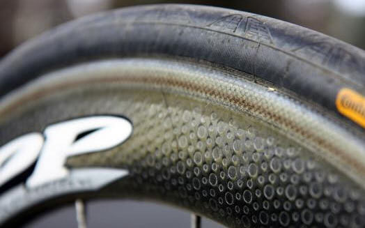Dimpled bicycle tire by Zipp
