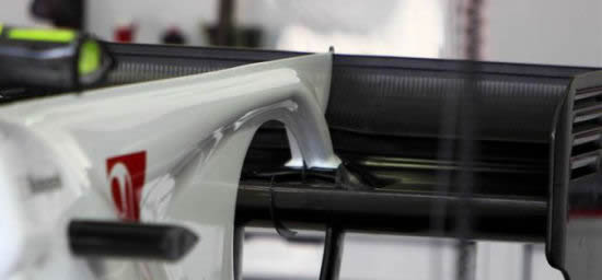 F-duct conection on rear wing on sauber