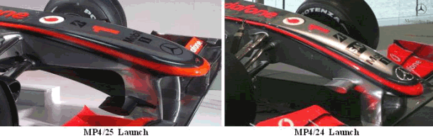 Nose cone on McLaren 2009 and 2010