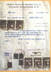 Dokument upisa u trgovački registar Kvarnerska Brodogradilišta D.D., 21.11.1946