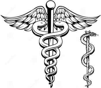 Kaducej (slika ljevo) se, iz nekog razloga, najčešće koristi kao simbol medicine ili liječnika