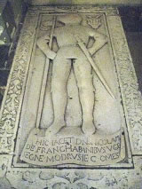 Lik Nikole IV. Frankopana na nadgrobnoj ploči u crkvi Gospe Trsatske na Rijeci