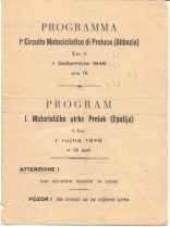 Preluka - program utrke 1946