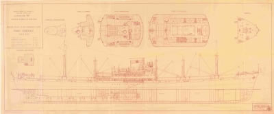 Konstrukcijski crtež i tehnički podaci 6 sestrinskih brodova, Società Italiana di Armamento