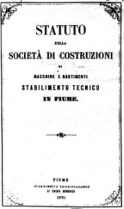Statut Stabilimento tecnico in Fiume, 1870