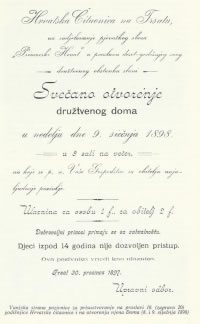 Pozivnica za proslavu otvaranja Trsatske Čitaonice, 09.01.1898