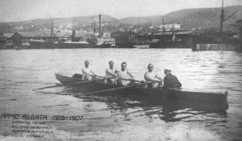 Societa canottieri fiumana Eneo. Četverac sa kormilarom, 1905-1907