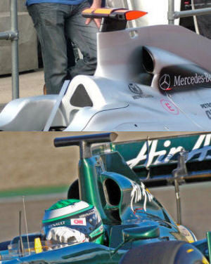 blade roll structure, Mercedes and Lotus
