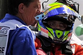 Felipe Massa after crash during 2009 Hungarian Gp