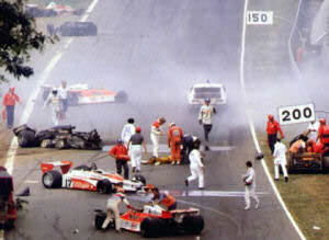 Ronie Peterson car fire 1970 at Italian GP