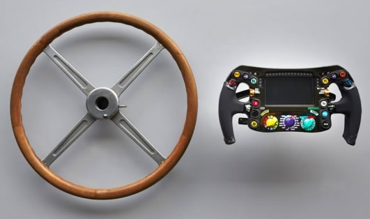 Steering wheel then and now